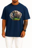 Oversize Clash Royale Golem, Clash Of Clans Clash Royale Goblin Göğüs Tasarımlı Unisex T-Shirt