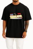 Oversize Thailand Logo, Flag Of Thailand Logo Göğüs Tasarımlı Unisex T-Shirt