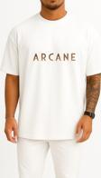 Oversize Arcane Dizisi Göğüs Tasarımlı Unisex T-Shirt