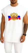 Oversize Coat Of Arms Of Russia Flag Russia Day Göğüs Tasarımlı Atlet