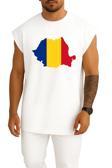 Oversize Socialist Republic Of Romania Flag Of Romania Göğüs Tasarımlı Atlet
