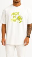 Oversize Ezhel Graffiti Style - Made İn Trap Göğüs Tasarımlı Unisex T-Shirt