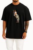 Oversize American Pekin Duck Mallard Bird, Gangster Göğüs Tasarımlı Unisex T-Shirt