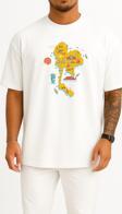 Oversize Thailand Haritası Göğüs Tasarımlı Unisex T-Shirt