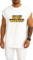 Oversize Space Invaders Video Game Göğüs Tasarımlı Atlet