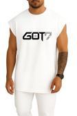 Oversize Got7 Logo, Got7 Logo K-Pop Thank You Boy Band Göğüs Tasarımlı Atlet