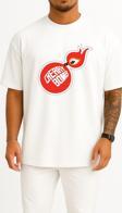 Oversize Exhaust System Car Cherry Bomb Glasspack Muffler Göğüs Tasarımlı Unisex T-Shirt