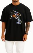 Oversize Erry Mouse Tom And Jerry Gangsta Rap Gangster Göğüs Tasarımlı Unisex T-Shirt