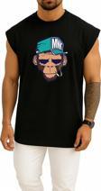 Oversize Monkey Drawing Illustration Nyse - Maymun Göğüs Tasarımlı Atlet