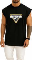 Oversize Monster Jam World Finals Monster Truck Göğüs Tasarımlı Atlet