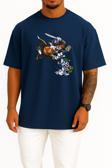 Oversize Erry Mouse Tom And Jerry Gangsta Rap Gangster Göğüs Tasarımlı Unisex T-Shirt