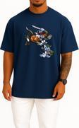 Oversize Erry Mouse Tom And Jerry Gangsta Rap Gangster Göğüs Tasarımlı Unisex T-Shirt