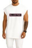 Oversize Black Pink K-Pop Göğüs Tasarımlı Atlet