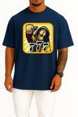 Oversize 777 Sayılar Graffiti Göğüs Tasarımlı Unisex T-Shirt