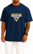 Oversize Monster Jam World Finals Monster Truck Göğüs Tasarımlı Unisex T-Shirt