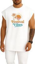 Oversize Coachella Festival Vibes Göğüs Tasarımlı Atlet