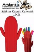 Silikon Kaktüs Kalemlik 1 Adet Silikon Kalem Kutusu Eğlenceli Sevimli Kaktüs Figürlü Hediyelik Kalemlik