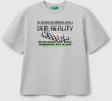 United Colors Of Benetton Erkek Çocuk Gri Melanj Baskılı Arkası Logo Etiketli T-Shirt