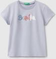 United Colors Of Benetton Kız Çocuk Lila Simli Logo Baskılı T-Shirt