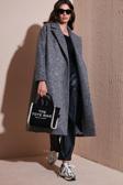 Lela Oversize Fit Mono Yaka Düğmeli Buklet Uzun Kaşe Bayan Kaban 6810236 ANTRASİT