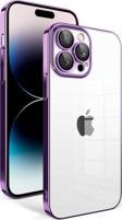 Kılıftech İphone 14 Pro Uyumlu Kamera Korumalı Renkli Çerçeveli Zore Garaj Kılıf-Koyu Mor