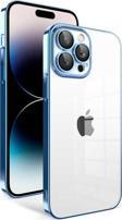 Kılıftech İphone 14 Pro Uyumlu Kamera Korumalı Renkli Çerçeveli Zore Garaj Kılıf-Mavi Açık