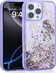 Kılıftech İphone 12 Pro Uyumlu Kılıf Sıvılı Simli Kelebek Baskılı Şeffaf Arka Yüzey Zore Glis Silikon Kapak-Mo