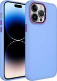 Kılıftech İphone 14 Pro Uyumlu Metal Çerçeve Ve Buton Tasarımlı Silikon Zore Luna Kılıf-Lila