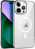 Kılıftech İphone 13 Pro Max Uyumlu Zore Wireless Şarj Özellikli Pixel Magsafe Kılıf-Gümüş