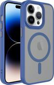 Kılıftech İphone 12 Pro Max Uyumlu Mat Arka Yüzey Wireless Şarj Özellikli Zore Flet Magsafe Kılıf-Mavi