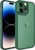 Göktuğ Aksesuar İphone 14 Pro Max Uyumlu Kamera Korumalı Transparan Zore Post Kılıf-Koyu Yeşil