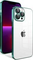 Kılıftech İphone 13 Pro Uyumlu Kamera Korumalı Renkli Çerçeveli Zore Garaj Kılıf-Koyu Yeşil