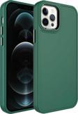 Zore İphone 13 Pro Uyumlu Metal Çerçeve Ve Buton Tasarımlı Sert Botox Kılıf-Koyu Yeşil