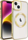 Kılıftech İphone 14 Plus Uyumlu Magsafe Wireless Şarj Özellikli Zore Setro Silikon-Gold