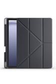 Kılıftech Galaxy Tab A9 Kılıf Uyumlu Zore Tri Folding Kalem Bölmeli Standlı Kılıf-Siyah