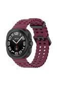 Kılıftech Galaxy Watch Ultra 47Mm Zore Krd-118 Tırtıklı Tasarım Silikon Kordon-Koyu Kırmızı