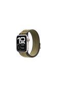 Kılıftech Watch 10 42Mm Uyumlu Krd-91 Hasır Kordon Strap Kayış-Yeşil-Gri