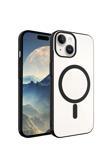 Kılıftech İphone 15 Uyumlu Zore Wireless Şarj Özellikli Pixel Magsafe Kılıf-Siyah