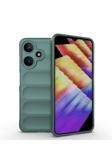Kılıftech İnfinix Hot 30İ Kılıf Esnek Tpu Oyuklu Arka Yüzey Tasarımlı Kth Etnik Silikon Kapak - Koyu Yeşil