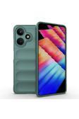 Kılıftech İnfinix Hot 30 Kılıf Esnek Tpu Oyuklu Arka Yüzey Tasarımlı Kth Etnik Silikon Kapak - Koyu Yeşil