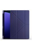 Kılıftech Galaxy Tab S10 Ultra Kılıf Zore Tri Folding Kalem Bölmeli Standlı Kılıf - Lacivert