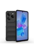 Kılıftech İnfinix Hot 40 Pro Kılıf Esnek Tpu Oyuklu Arka Yüzey Tasarımlı Kth Etnik Silikon Kapak - Siyah
