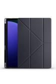 Kılıftech Galaxy Tab S10 Ultra Kılıf Zore Tri Folding Kalem Bölmeli Standlı Kılıf - Siyah