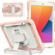 iPad 2021 9.Nesil 10.2" Strap Ekran Koruyuculu Tablet Kılıfı Askılı Kalemlikli  Anti-Darbe 360°Döner Kılıf