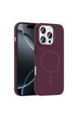 Kılıftech İphone 16 Pro Kılıf Magsafe Şarj Özellikli Zore Ruby Silikon Kapak - Mürdüm
