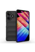 Kılıftech İnfinix Hot 30 Kılıf Esnek Tpu Oyuklu Arka Yüzey Tasarımlı Kth Etnik Silikon Kapak - Siyah