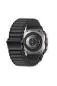 Kılıftech Galaxy Watch Ultra 47Mm Zore Krd-120 Naylon Kumaş Hasır Örgülü Kordon-Siyah