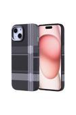 Kılıftech İphone 15 Kılıf Magsafe Şarj Özellikli Karbon Fiber Görünümlü Zore Nekst Kapak - Gri-Siyah