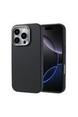 Kılıftech İphone 16 Pro Kılıf Magsafe Şarj Özellikli Karbon Fiber Görünümlü Zore Troy Kapak-Siyah