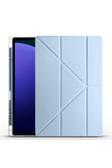 Kılıftech Galaxy Tab S10 Ultra Kılıf Zore Tri Folding Kalem Bölmeli Standlı Kılıf - Mavi
